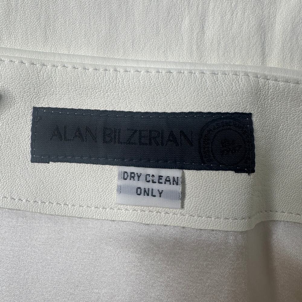 Genuine Leather Luxury White Mini Skirt Buttery Soft Lambskin Feel - Picture 4 of 12